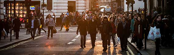 Conference attendees networking and learning